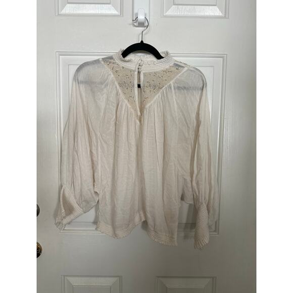 Anthropologie Peasant Top Womens Small Edda Embroidered Dolman Blouse Cream Boho - Picture 3 of 6